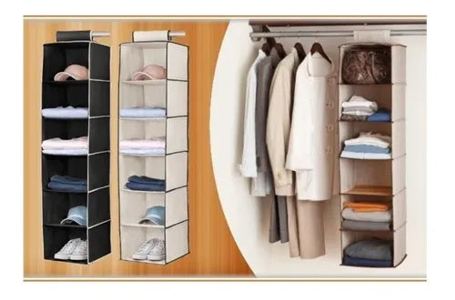 🧥🧦ORGANIZADOR COLGANTE DE 6 NIVELES – Ahorra Espacio y Gana Orden