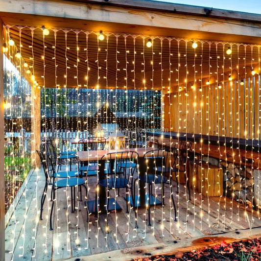 ✨ Cortinas LED Cálidas 3x2m – Dale magia a tu hogar