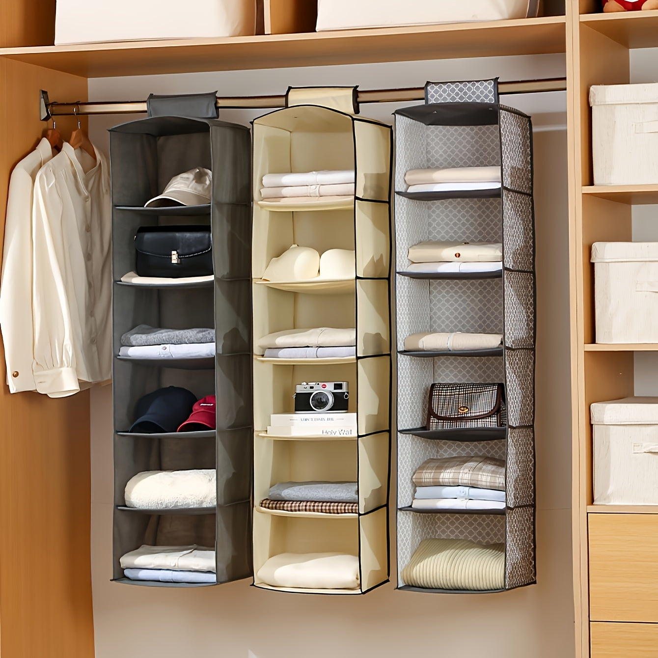 🧥🧦ORGANIZADOR COLGANTE DE 6 NIVELES – Ahorra Espacio y Gana Orden